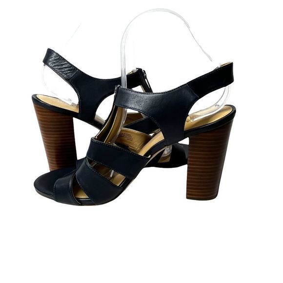MICHAEL Michael Kors Black Platform Exposed Zipper Damita Dress Sandals Size 10M - Picture 1 of 5